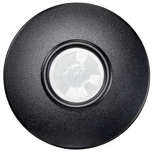 A circular motion sensor device set against a solid white background