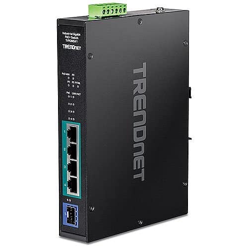 TRENDnet TI-PGM541 5-port Industrial Gigabit PoE+ DIN-Rail Switch