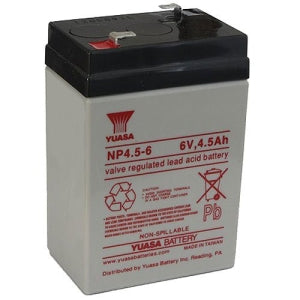 Yuasa NP4.5-6 6V, 4.5Ah Rechargeable SLA Battery, Terminals