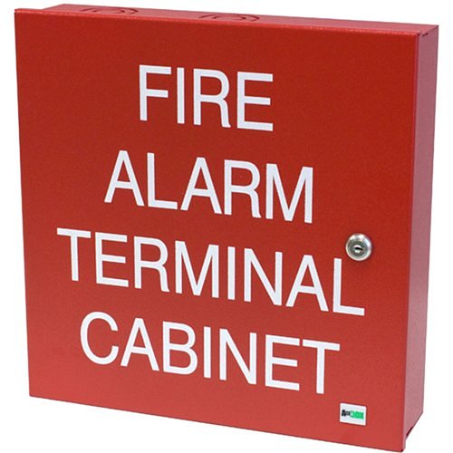 SAE SSU00645 TC2 TC-Series Terminal Cabinet, 14" x 14" x 1/4" D, Keyed Lock, Red