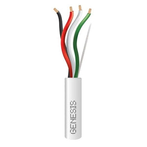 Genesis 31225012 16/4 Stranded Plenum Cable, Unshielded, CL3P, FPLP, CMP, FT6, 500' (152.4m), Reel, Natural White