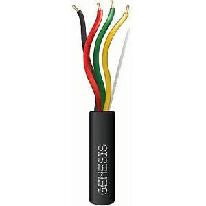 Genesis 45011008 22/4 Solid Plenum Fire Alarm Cable, Unshielded, FPLP, CL3P, FT6, 1000' (304.8m), Reel, Black