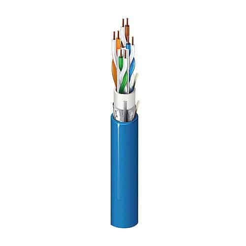 Belden 10GX63F D151000 10GX CAT6A Enhanced Plenum Cable, 23/4 Bonded Solid BC, Foil Shielded, UTP, CMP, FT6, 1000' (304.8m) Reel, Blue