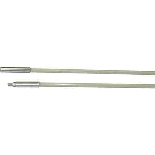 Two metal rods with cylindrical ends on a white background