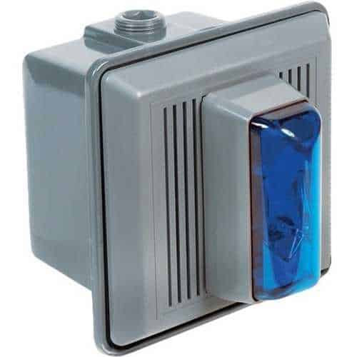 Edwards Signaling Blue Electronic Xenon Strobe with Horn, 120VAC/50-60Hz, Flashing, 100dB at 1m, -35 to 66 Max Operating Temp, Surface Mount