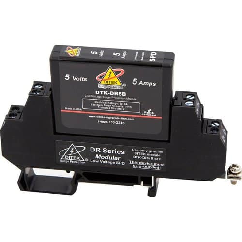 Ditek surge protection module on a white background