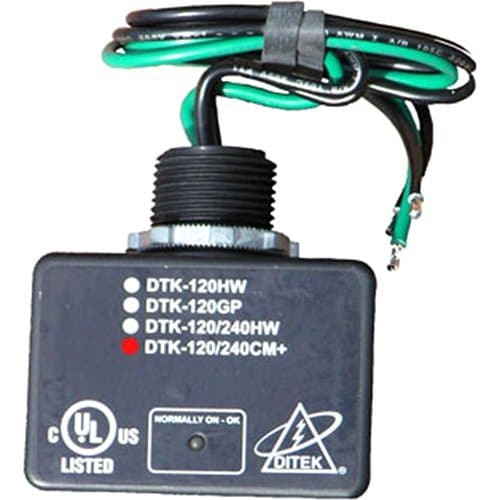 Electrical component with wiring and certification labels on a white background