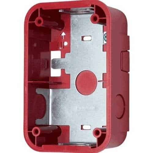 System Sensor SBBGRL L-Series, compact footprint, wall surface-mountable back box, Red