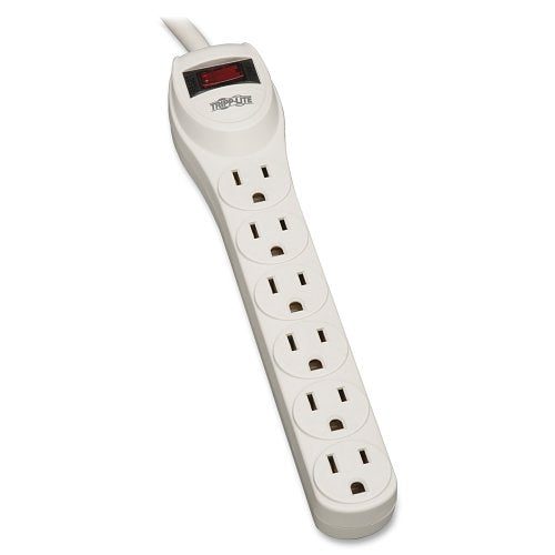 Tripp Lite TLP602 Protect It! 6-Outlet Home Computer Surge Protector, 2' (0.61 m) Cord, 180 Jouless