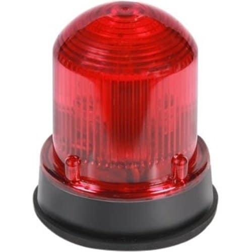 Edwards Signaling 125 Class Flashing Halogen Beacon for NEMA 4X Applications, 24VDC, 0.770A, Gray Base, Red Lens