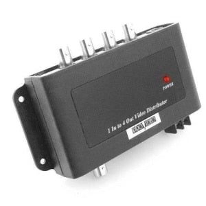 Black video distributor on a white background