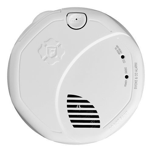 White smoke alarm with visible brand logo on a white background