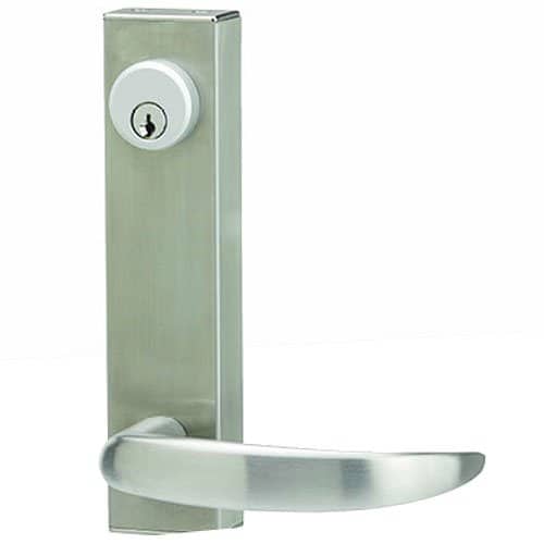 Adams Rite 3080 Series Entry Trim with Standard Curved Lever, No Handling, Without Hole, CVR, Fail Secure, Bright Stainless