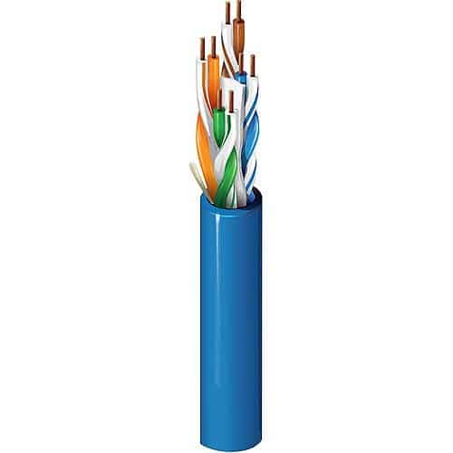 Belden 2413 005A1000 CAT6 Plus Plenum Cable, 23/4 Solid BC, Unshielded, UTP, CMP, FT6, 1000' (304.8m) Reel-in-Box, Green