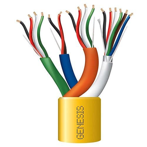 Genesis 31961002 Plenum Composite Access Control Cable, 1000' (304.8m), Reel, Yellow