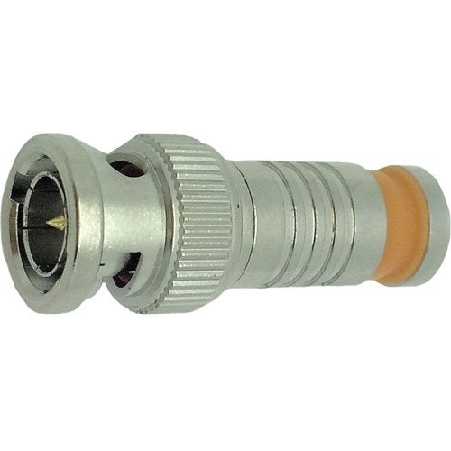 Metal hose fitting with brown rubber washer on a white background
