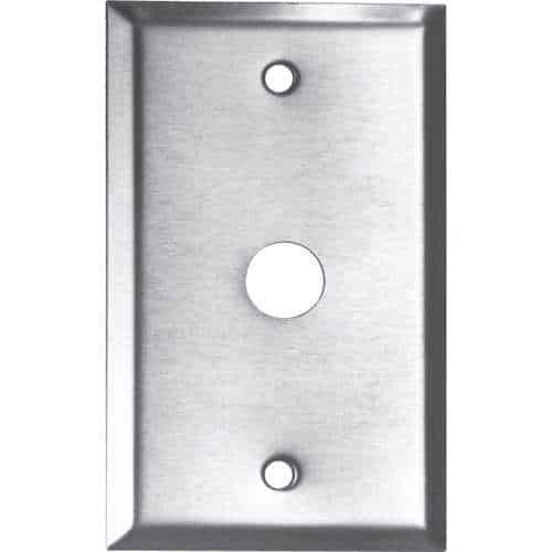 Edwards Signaling Push Button Plate, 1-Gang, for Mounting 620 and 690 Series 5/8" (16mm) Buttons, Stainless Steel