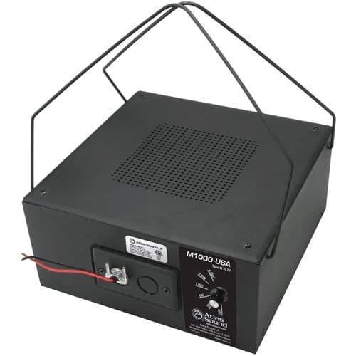 AtlasIED M1000-USA 8" Dual Cone Sound Masking Speaker with 4-Watt 70V Transformer, Black Enclosure, and BAA Compliance