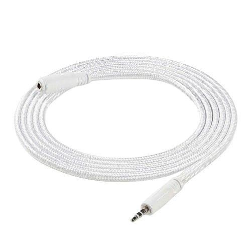 White audio cable on a white background