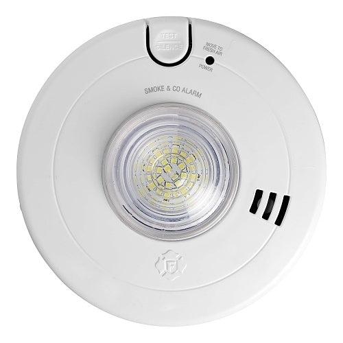 White smoke and carbon monoxide alarm on a white background