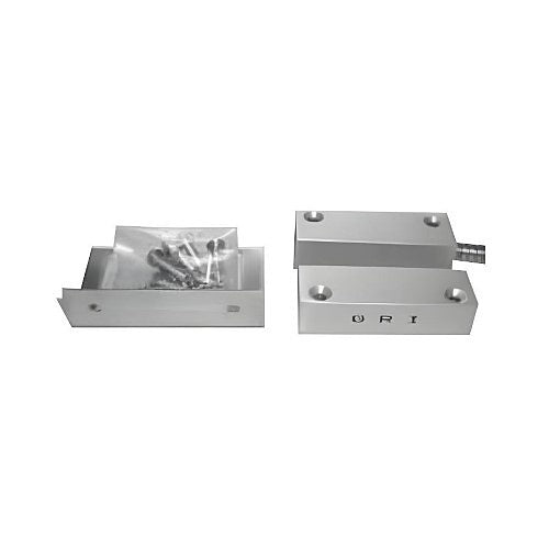 Two metallic components on a white background