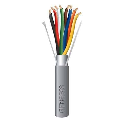 Genesis 22071109 22/8 Stranded Shielded Riser Cable, CL3R, FPLR, CMR, FT4, Sunlight Resistant, 1000' (304.8 m), REELEX Pull Box, Gray