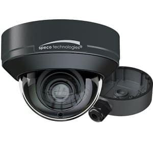 Speco O8FD1 Flexible Intensifier 4K Dome IP Camera with Advanced Analytics, Includes Junction Box, 2.8mm Fixed Lens, Dark Gray