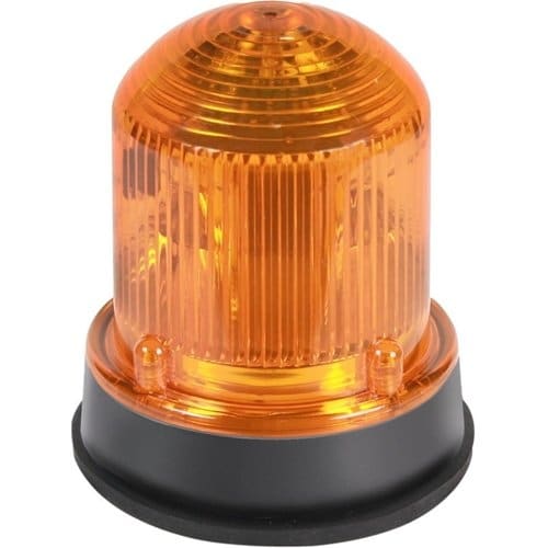 Edwards Signaling 125 Class Steady-On Incandescent Beacon for NEMA 4X Applications, 24VDC, 0.610A, Black Base, Amber Lens