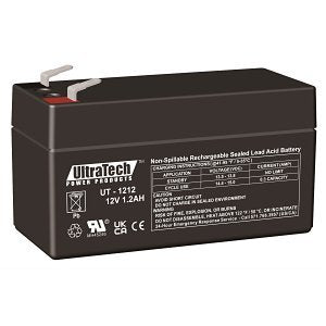 UltraTech IM-1212F1 12V 1.2AH Sealed Lead Acid Battery, F1 Terminal