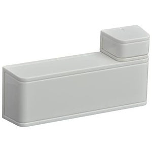White plastic electronic device, which appears to be a wireless door or window security sensor