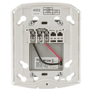 Electrical wall plate with wiring and labels on a white background