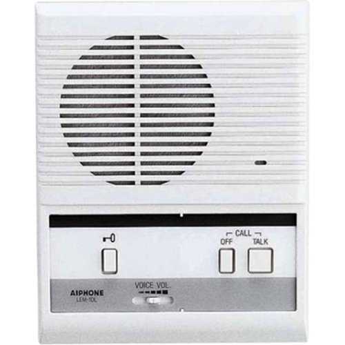 White intercom system panel with control buttons on a white background