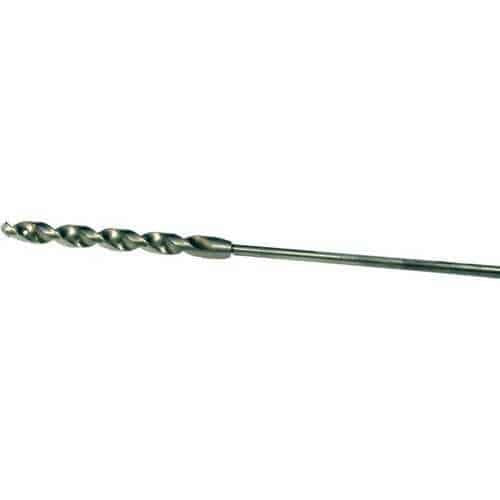 BES FLX3818H Drill Bit, 3/8" Diameter 18" Length, 3/16" Shaft, Flexible Shaft, Fast Spiral Flute, Fractional Style, 118 Degree Cutting Tip, 3M2 Grade High Speed Steel, Bright with Hole