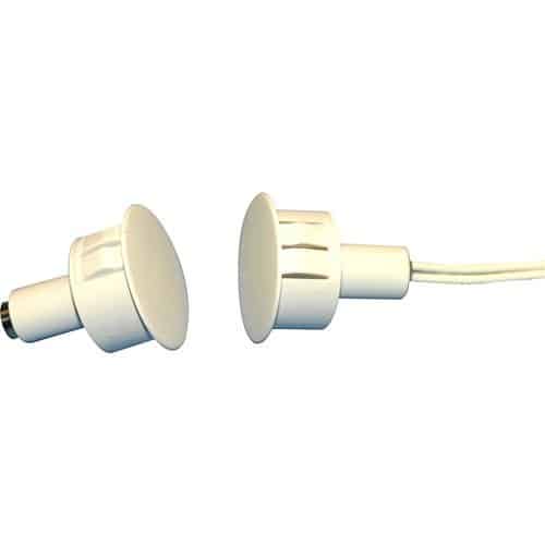 GRI 180-12-W 180 Series 3/4" Steel Door Recessed Switch Set, Standard Gap, 10W, 200VDC, 0.40 Amp, Closed Loop, N/O, A, and U.L. 10C Fire Rated White