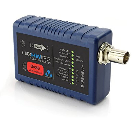 Veracity VHW-HWPS-B HIGHWIRE Powerstar Ethernet and PoE Over Coax Converter, Base Unit