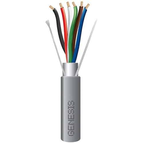 Genesis 22165509 18/6 Stranded Shielded Riser Cable, CL3R, FPLR, CMR, FT4, Sunlight Resistant, 500' (152.4m), REELEX Pull Box, Gray