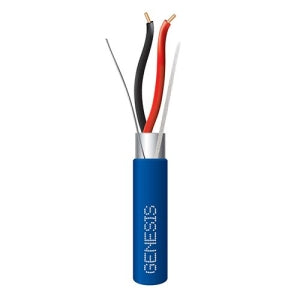 Genesis 46061006 16-2 Solid BC Shielded Plenum Cable, FT6, CL3P, 1000' Reel, Blue