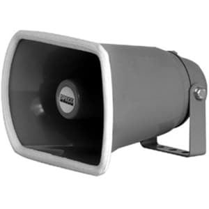 Gray outdoor speaker on a white background