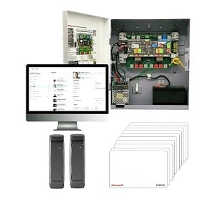 Honeywell NC-MPA2MPKIT MAXPRO Access Control Kit with MPA2 2-Doors, Access Controller and Metal Enclosure, 2x OP30HONS OmniProx Mullion Proximity Card Reader and 10x OmniProx ISO Credential Cards
