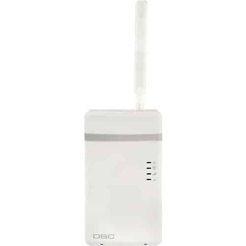 DSC cellular alarm communicator on a white background