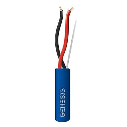 Genesis 43111006 16/2 Solid Riser Fire Alarm Cable, Unshielded, FPLR, CL3R, FT4, Sunlight Resistant, 1000' (304.8m), Reel, Blue