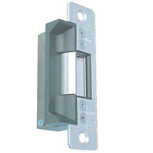 Metal door latch on a white background