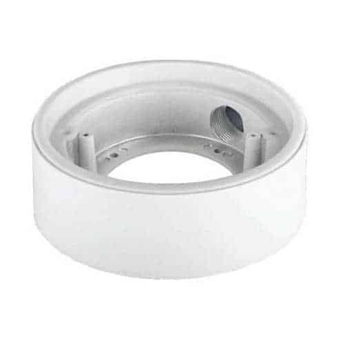 White circular mount on a white background