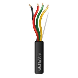 Genesis 41571008 18/4 Stranded Direct Burial Fire Alarm Cable, Unshielded, FPL, CL2, Sunlight Resistant, 1000' (304.8m), Reel, Black