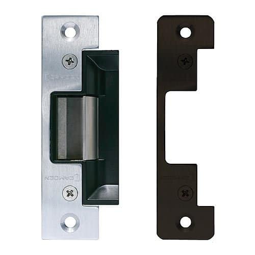 Camden CX-ED1379 Universal Electric Strike for Narrow Stile Aluminum Door Frames, Includes Aluminum & Dark Bronze Faceplates