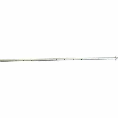 Metal rod with small holes on a white background