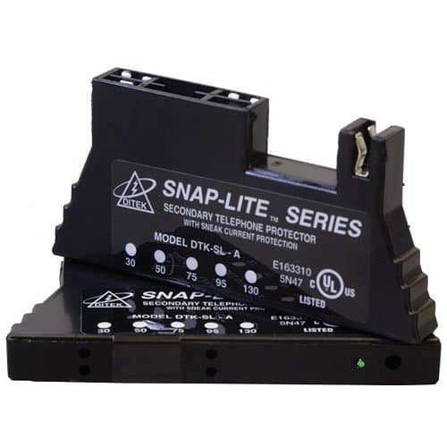 Snap-Lite Series telephone protector with Ditek branding on a white background