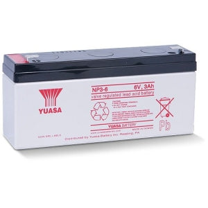 Yuasa NP36 6V, 3Ah Rechargeable SLA Battery, Terminals