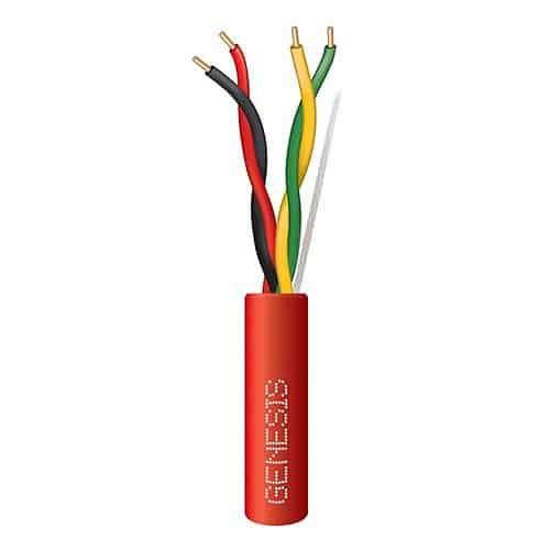 Genesis 55031004 16/2 Pair Solid Fire Alarm Cable, NYC Local Law 39, Unshielded, FPLP, NYC LL5, 1000' (304.8m), Reel, Red