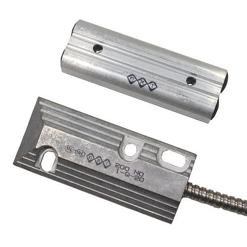 GRI 230-36 200 Series Floor Mount Industrial Overhead Door Switch, 3ft Armored Cable, DPDT, M-250 Magnet, Aluminum